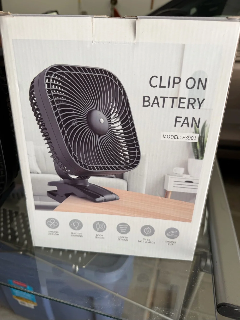 Clip-On Battery Fan F3901 - Black